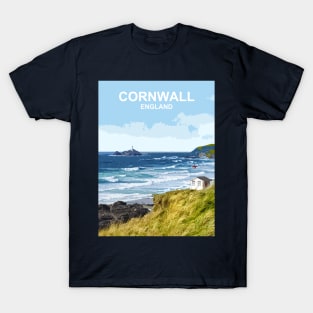 Cornwall, England UK. British seaside landscape art T-Shirt